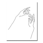 Painting by Numbers Line Drawing Art Silhouette Hands VII